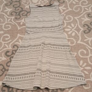 Banana Republic Cream and Black Striped Midi Dress